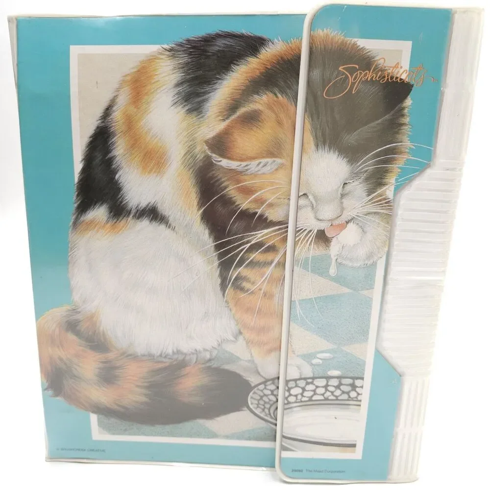 Vintage Cat Binder Mead Sophisticats  29092 Office School Supplies 3 Ring Cats